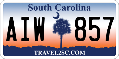 SC license plate AIW857