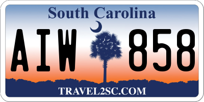 SC license plate AIW858