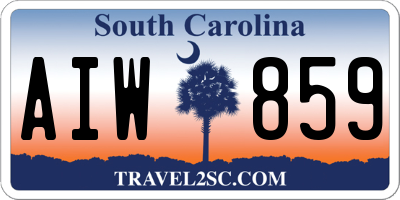 SC license plate AIW859