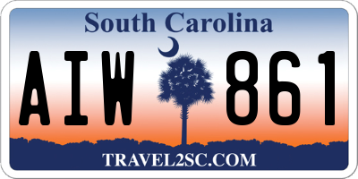 SC license plate AIW861