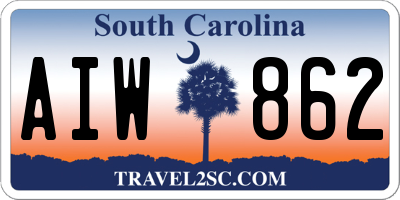 SC license plate AIW862