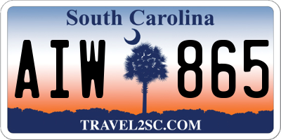 SC license plate AIW865