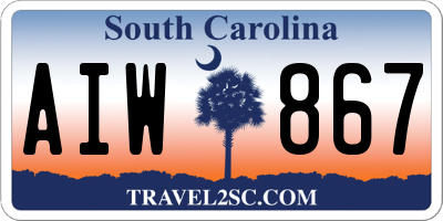 SC license plate AIW867