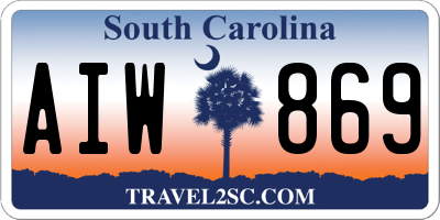 SC license plate AIW869