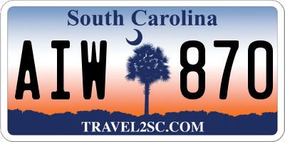 SC license plate AIW870
