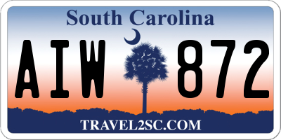 SC license plate AIW872
