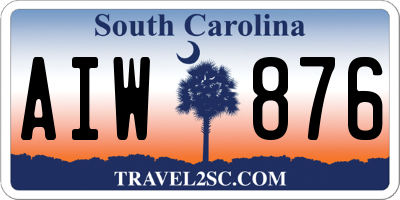 SC license plate AIW876