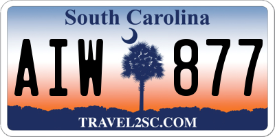 SC license plate AIW877