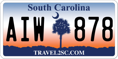 SC license plate AIW878