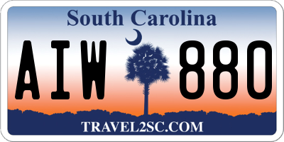 SC license plate AIW880