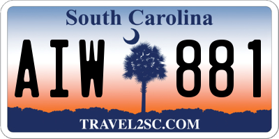SC license plate AIW881