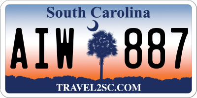 SC license plate AIW887