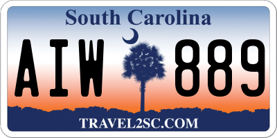 SC license plate AIW889
