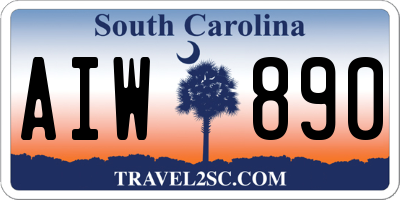 SC license plate AIW890