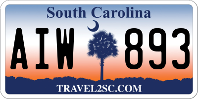 SC license plate AIW893