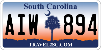 SC license plate AIW894