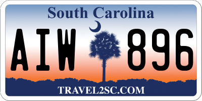 SC license plate AIW896