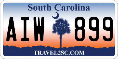SC license plate AIW899