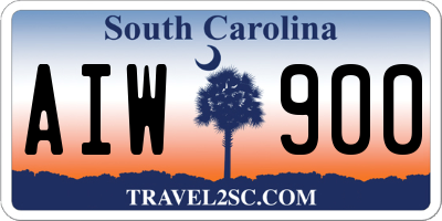 SC license plate AIW900