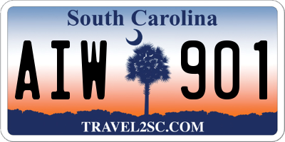SC license plate AIW901