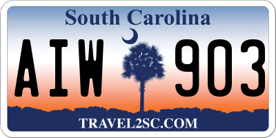 SC license plate AIW903