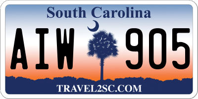 SC license plate AIW905