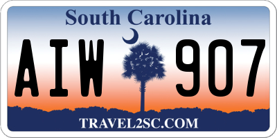SC license plate AIW907