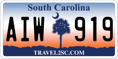 SC license plate AIW919