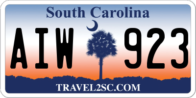 SC license plate AIW923