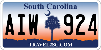 SC license plate AIW924