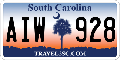 SC license plate AIW928