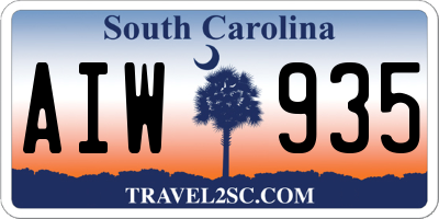 SC license plate AIW935