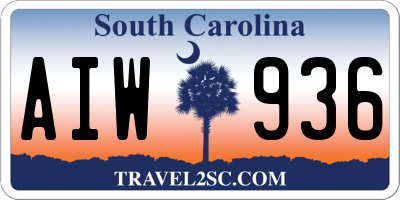 SC license plate AIW936