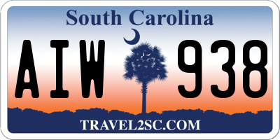 SC license plate AIW938