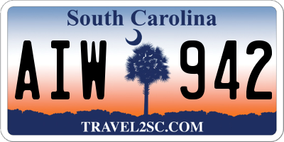 SC license plate AIW942