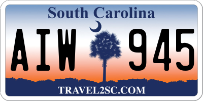 SC license plate AIW945