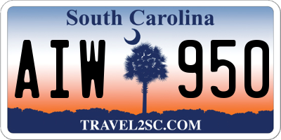 SC license plate AIW950