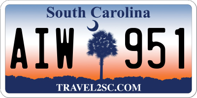 SC license plate AIW951