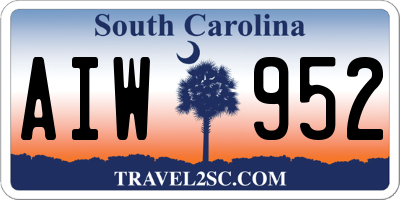 SC license plate AIW952