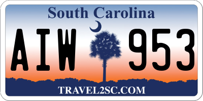 SC license plate AIW953