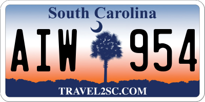 SC license plate AIW954