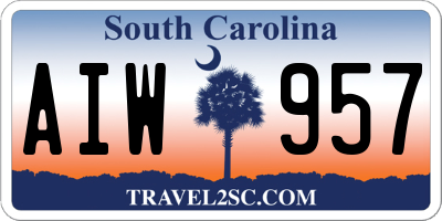 SC license plate AIW957