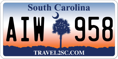 SC license plate AIW958
