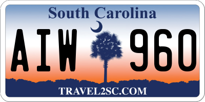 SC license plate AIW960