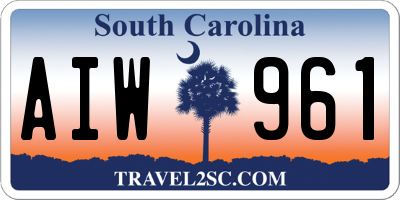 SC license plate AIW961