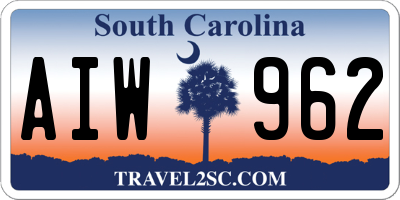 SC license plate AIW962