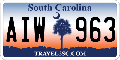 SC license plate AIW963