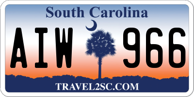 SC license plate AIW966