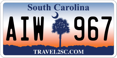 SC license plate AIW967