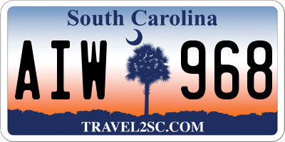 SC license plate AIW968